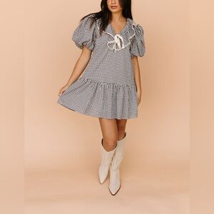 NWT Aureum SLOANE GINGHAM MINI DRESS size small